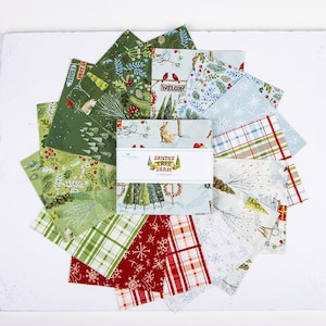 Santa’s Tree Farm Charm Pack – 5″ Cotton Fabric Squares by Lisa Audit