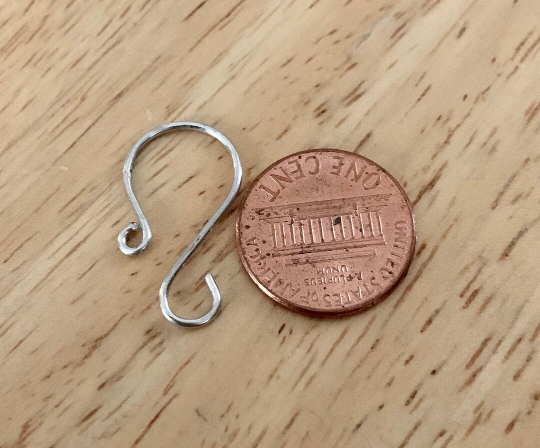 Handmade 1 Inch SILVER Ornament Hooks 18g Wire strong Ornament Hangers