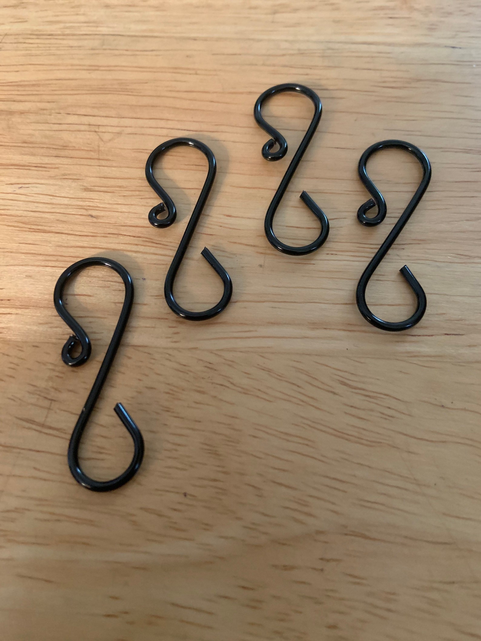 Handmade 1.5 BLACK ornament hooks 14g wire heavy duty Etsy