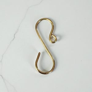 Handcrafted 18-Gauge Wire Ornament Hooks – 1.25 Inches Long  GOLD BRASS