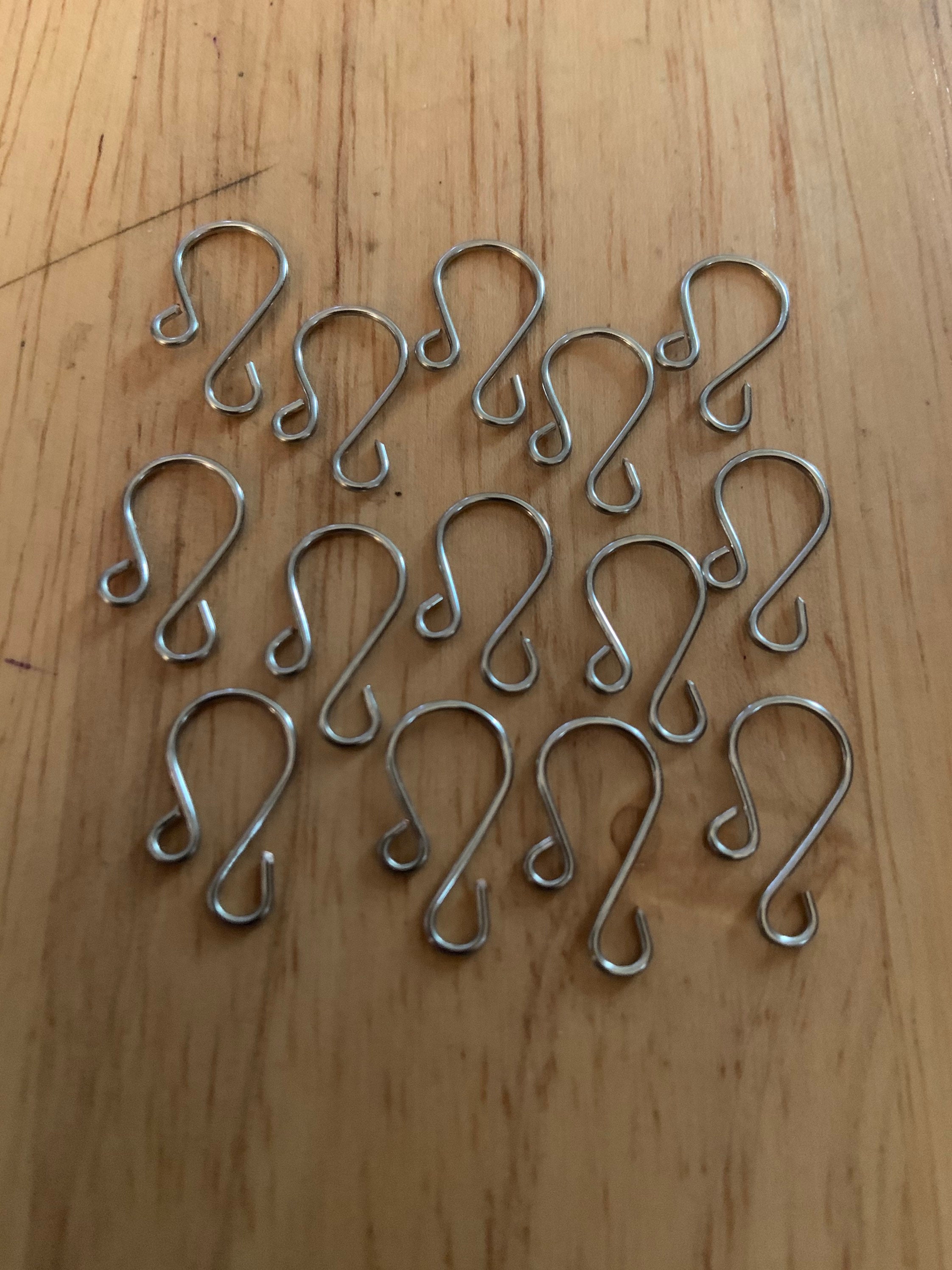 Handmade Mini SILVER Ornament Hooks 20 Gauge Wire Hooks 0.75 