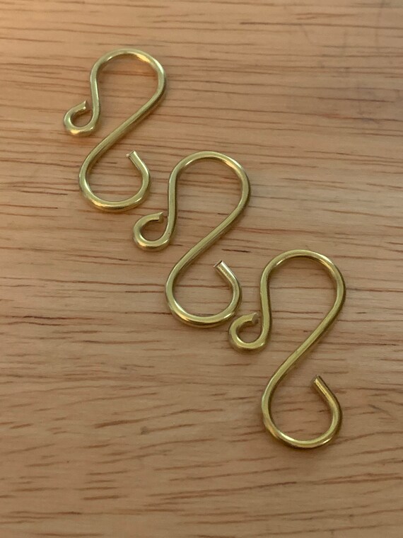 Handmade GOLD Ornament Hooks 1.25 Gold Ornament Hooks 16g Wire heavy Duty 