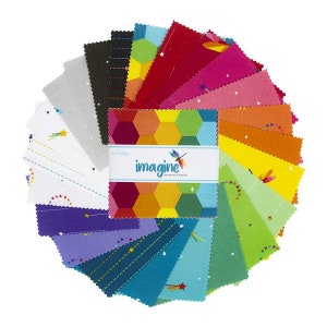 Imagine 5" Stacker | Charm Pack by Kristy Lea for Riley Blake Designs 42 Pieces of Colorful Fabrics