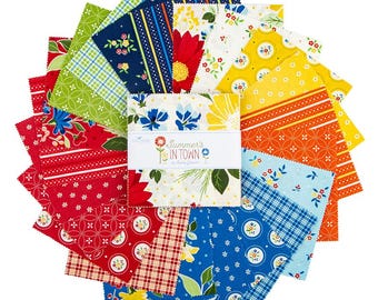 Confezione di cartoncini pretagliati "Summer's In Town" da 5 pollici di Riley Blake Designs, realizzata da Sandy Gervais.