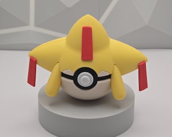 Poké Ball cromatica di Jirachi - Statuetta decorativa a forma di Poké Ball stampata in 3D. Perfetta come regalo per i collezionisti.