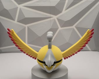 Figura decorativa de Pokeball brillante de Ho-Oh impresa en 3D. Ideal como regalo para coleccionistas.