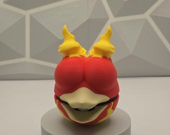 Figura decorativa de Pokeball de Magmar impresa en 3D. Ideal como regalo para coleccionistas.