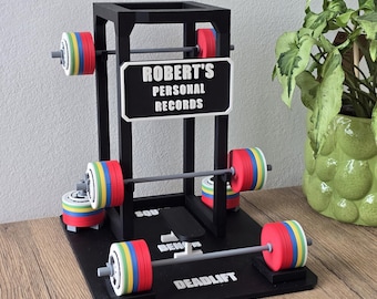 PR Tracker Mini Squat Rack Best Performance Indicator Fitness Motivation Personalized Gift