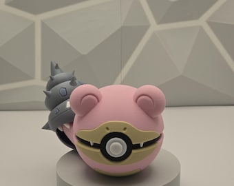 Poké Ball de Slowbro - Figura decorativa de Poké Ball impresa en 3D. Ideal como regalo para coleccionistas.