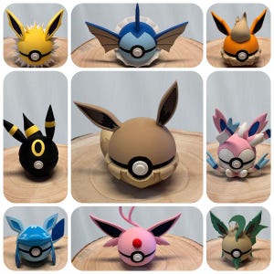 Eeveelution & Evolutions Monster Balls Impression 3D Décoration Eeveelution Fan Articles Idée cadeau Miniatures PLA faites à la main Figurine de collection