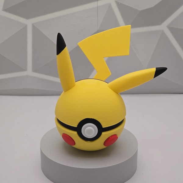 Pikachu Pokeball - 3D gedruckter Pokeball Dekofigur Perfekt als Geschenk für Sammler