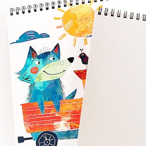 Caderno espiral A5: Trem Lobo, Papel Liso