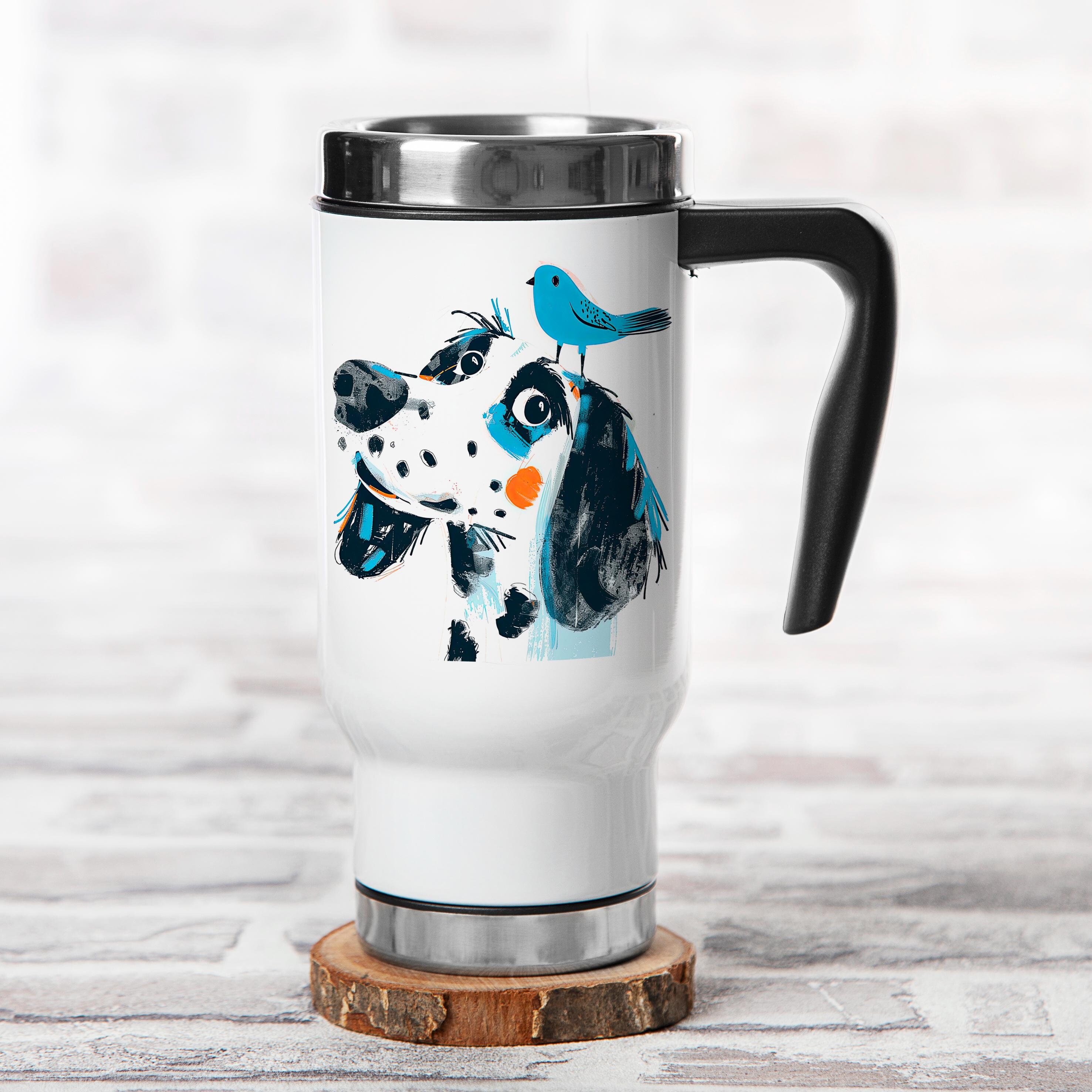 Metal Thermal mug,  Blue Dog  Drinkware