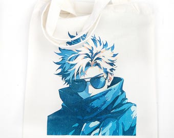 Jujutsu Kaisen Inspired Canvas Tote - Gojo Satoru JJK Anime Merch - Unique Manga Fan Gift