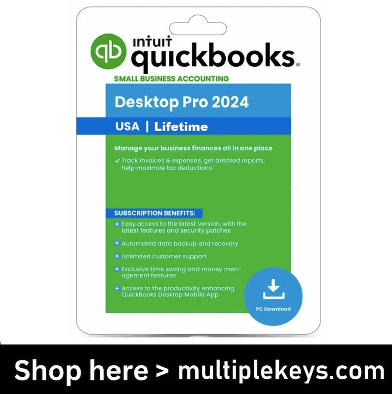 Quickbooks Desktop Pro Plus 2024 US Lifetime Download From Official