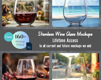 160+ Stemless Wine Glass Mockups: AI Generated Photo Bundle (Digital Download)
