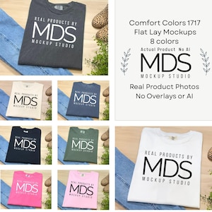 Comfort Colors 1717 Flatlay T-shirt Mockup Bundle, C1717 Flatlay Mockup Bundle, Folded Tee Mockup,Unisex t-shirt Mockup For Instant Download