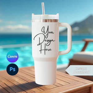 40 oz Tumbler Mockup, Blank 40 oz Tumbler Mock Up, Tumbler Product Mock, POD Tumbler Mockup, Print on Demand Sublimation Tumbler Mock