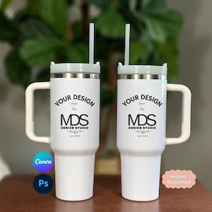 40 oz Tumbler Mockup, Set of 2 - 40 oz Tumbler Mock Up, Tumbler Product Mock, POD Tumbler Mockup, Print on Demand Sublimation Tumbler Mock