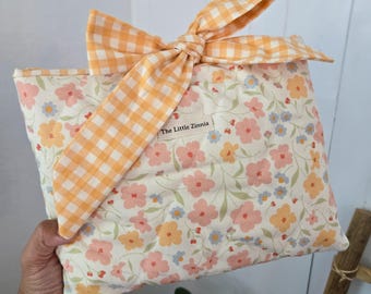 Book/Bible sleeve in floral & yellow gingham | Book cover