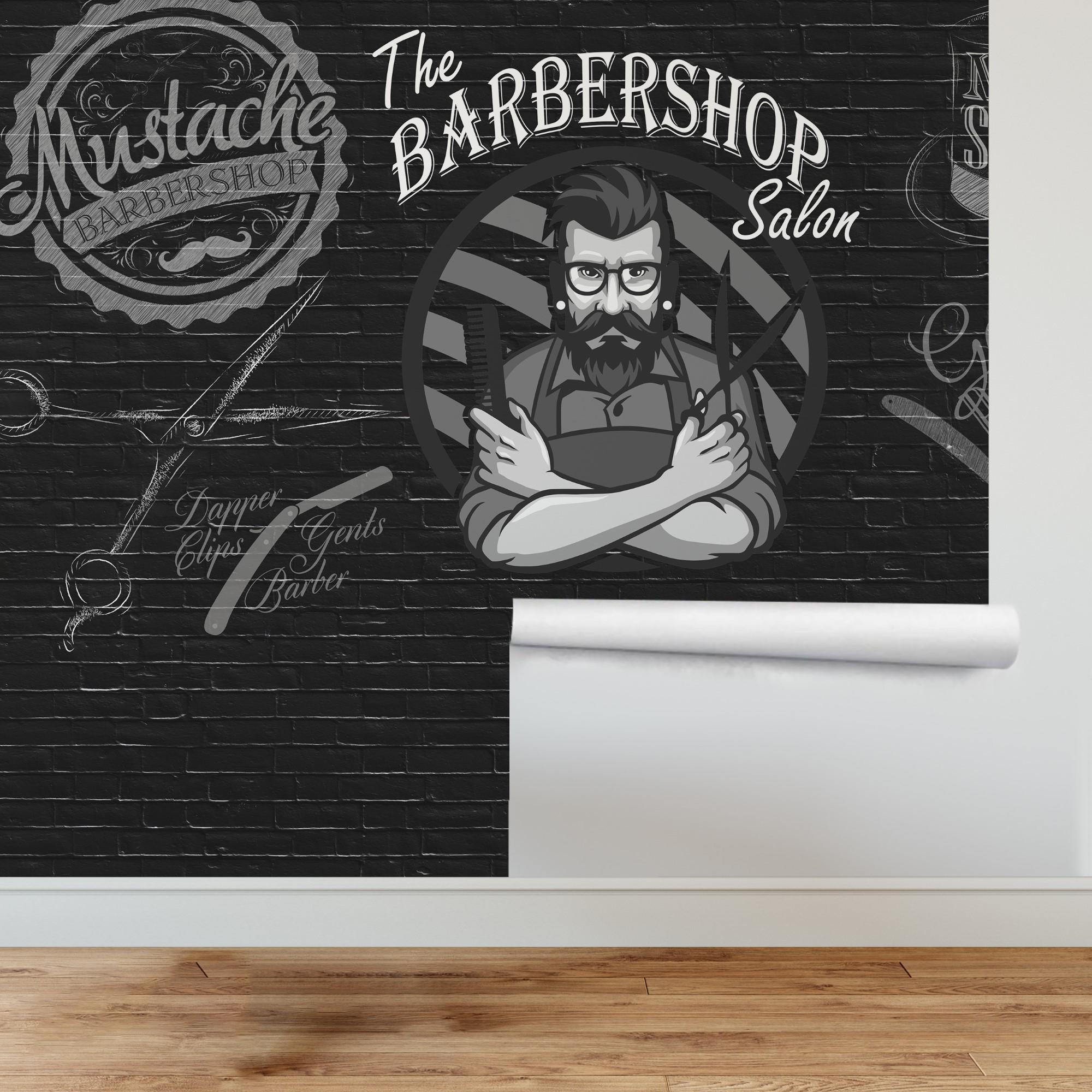 Stoff-Duschvorhang 'Barbershop Barber' – 152,4x183,9 Cm, Polyester, Wasserabweisend, Mit Haken, Vintage-Design