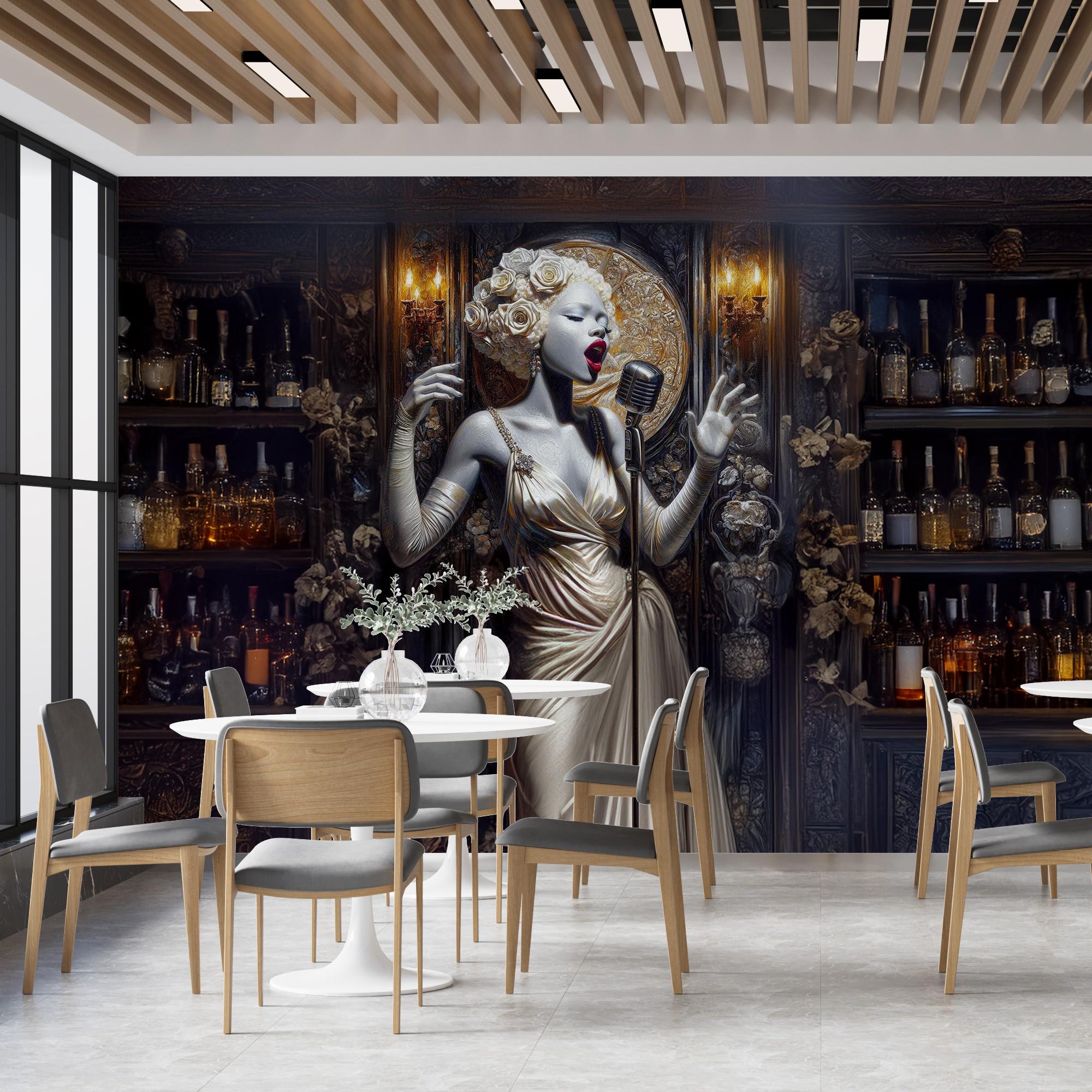 Vintage Jazz Singer Wallpaper Mural: Art Deco Speakeasy Wall Decor - Etsy