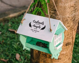 Personalized Memorial Hanging Bird Feeder: Cardinals Appear, DIY Assembly