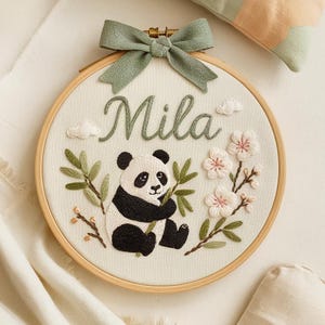 Embroidered Baby Name Hoop: Floral Nursery Decor, Custom Keepsake