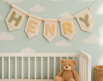 Namen Wimpelkette aus Filz: Pastel Kinderzimmer Dekor
