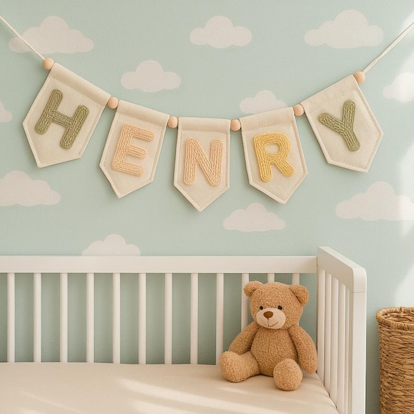 Personalized Felt Name Bunting: Pastel Nursery Decor