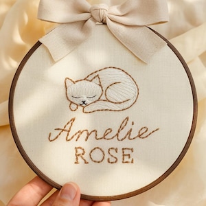 Embroidered Baby Name Sign, Personalized Name Hoop, Handmade Embroidered Sign for Baby Nursery, Personalized Nursery Hoop Gift