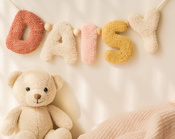 Handmade Yarn Name Garland : Soft Pastel Nursery Décor