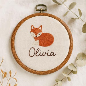Floral Embroidered Name Hoop: Custom Nursery Decor, Baby Keepsake
