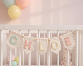 Personalized Felt Name Bunting: Pastel Nursery Decor For Baby
