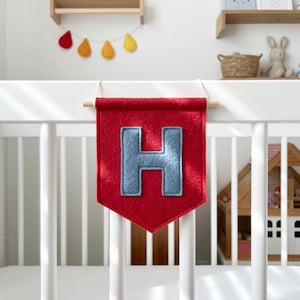 Personalized Felt Initial Pennant: Custom Monogram Felt Banner