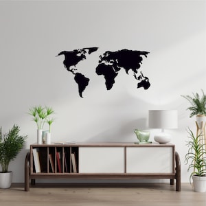 Weltkarte Laser cut svg dxf Dateien Wandaufkleber Gravur Aufkleber Silhouette Vorlage cnc fräser Fräser digitales Vektorsofortdownload