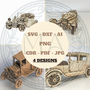 Laser Cut Car Models - Glowforge Vector Files - svg dxf cdr pdf ai files