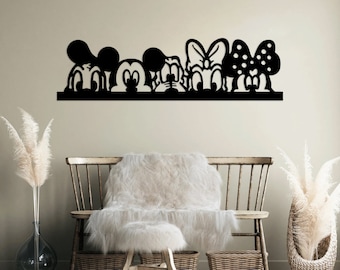 Mickey laser cut svg dxf files wall sticker engraving decal silhouette template cnc cutting router digital vector instant download