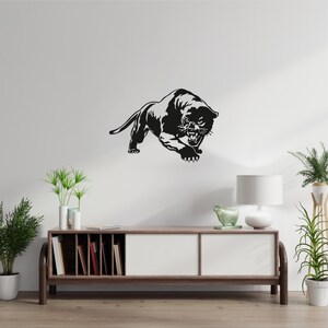 Leopard laser cut svg dxf files wall sticker engraving decal silhouette template cnc cutting router digital vector instant download