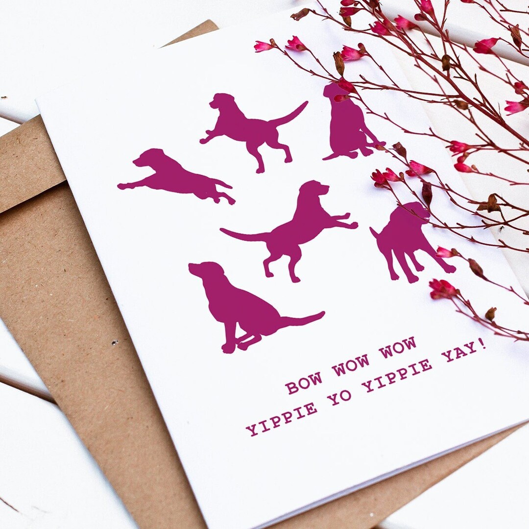 Bow Wow Wow Yippie Yo Yippie Yay Printable Greeting Card Etsy