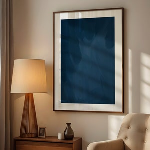 Aurora Blue No. 3 Abstract Print – Navy Blue Wall Art – Modern Minimalist Poster – Dark Blue Brushstroke Art – Neutral Contemporary Decor