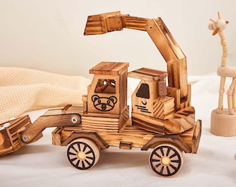 Giocattolo per auto in legno personalizzato per bambini, regalo di Natale per bambini, regalo ricordo per bambini di 2 anni