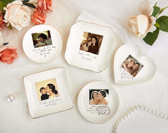 Portagioie personalizzato con foto: portagioie personalizzato per anelli, regalo di nozze, proposta per damigella d'onore, vassoio portagioie per la migliore amica, la mamma