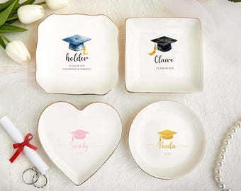 Personalized Graduation Ring Dish, Class of 2026 Ring Dish, Ring Dish Trinket Keepsake, Gift for Friend, Graduation Gift For Her,Senior 2026