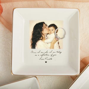 Regalos con foto para la boda de mamá, regalos de cumpleaños para mamá, regalo con foto, plato para joyas de mamá, plato para baratijas con foto, regalos con foto para la madre de la novia