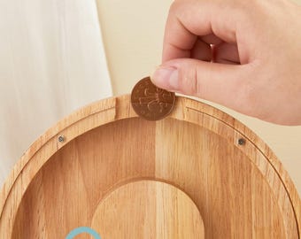 Personalized Large Wooden Piggy Bank,Letter Coin Bank for Kids,Custom Name Coin Bank,Wood Alphabet Letter Bank Money Box Birthday