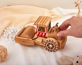 Macchinina giocattolo in legno personalizzata per bambini piccoli, regalo per il primo compleanno, regalo per baby shower, macchinine con nomi, regalo personalizzato per bambini, primo Natale