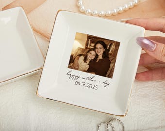 Piatto personalizzato con foto per la mamma, piatto con foto personalizzata, regalo per la festa della mamma da figlia e figlio, regalo per la mamma, ricordo di famiglia con foto
