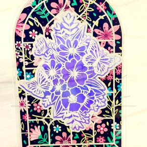 Stained Glass Butterfly Garden Acrylic Suncatcher - DIGITAL FILE Only