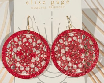 Round Floral Drops 1 Earring File - DIGITAL FILE ONLY - 3 Sizes Included